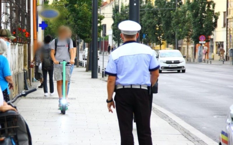 11 trotinetişti şi 14 biciclişti, amendaţi în Cluj. Accident cu trotineta pentru că băuse