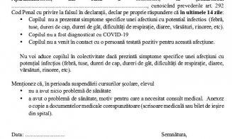 Părinţii îşi vor duce copiii la şcoală în toamnă semnând o declaraţie pe propria răspundere
