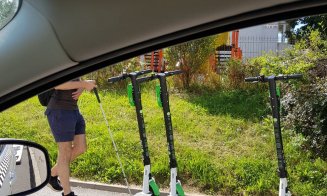 Trotinetele electrice de pe trotuarele din Cluj, pericol pentru nevăzători