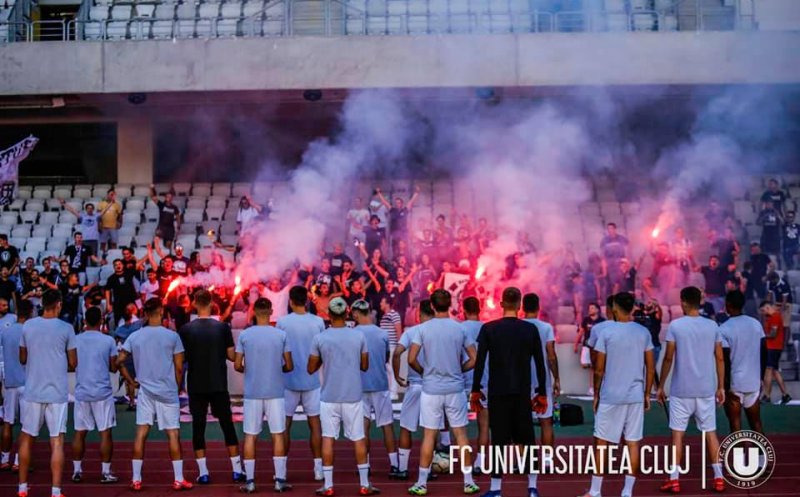 Suporterii lui "U" Cluj au ajuns în tribune, pe Cluj Arena, înaintea meciului cu Poli Timișoara!