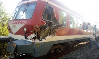 Accident feroviar în Cluj. Un tren de pasageri a lovit un container