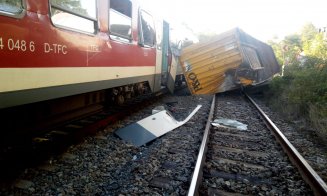 Accident feroviar în Cluj. Un tren de pasageri a lovit un container