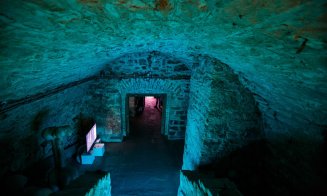 Proiecție de lumini pe Palatul Banffy, la Festivalul Clujotronic