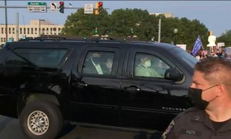 Pacientul COVID-19, Donald Trump, a făcut o baie de mulţime de la adăpostul unui SUV