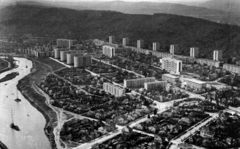 Vedere aeriană a cartierului Grigorescu, anii '70