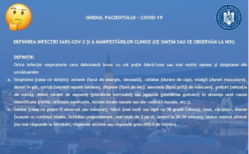 GHIDUL pacientului COVID. Găsești toate răspunsurile