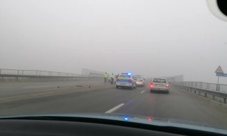 Accident pe centura Vâlcele-Apahida. O mașină s-a înfipt în parapet