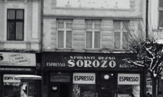 Clujenii, mari iubitori de cafea. Fotografie de pe Bdul. Eroilor, într-o iarnă a anilor '30