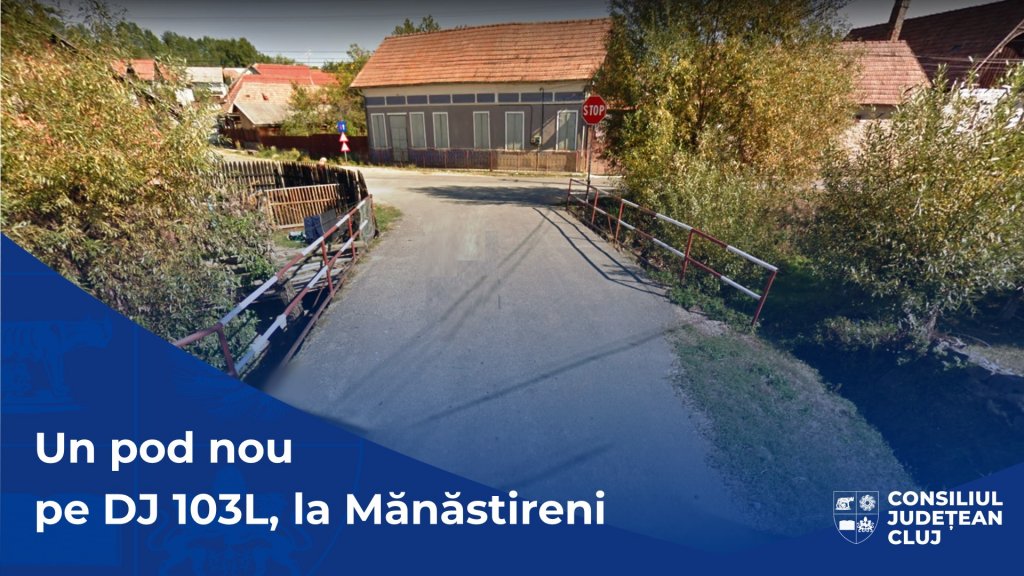 Pod nou în centrul localității Mănăstireni