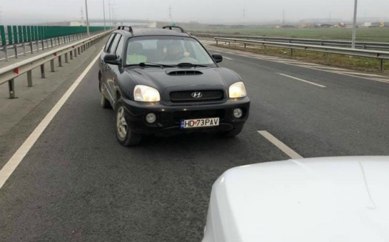Șofer pe contrasens pe autostradă, între Turda și Aiud