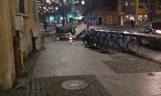 Accident sau cascadorie în centrul Clujului?