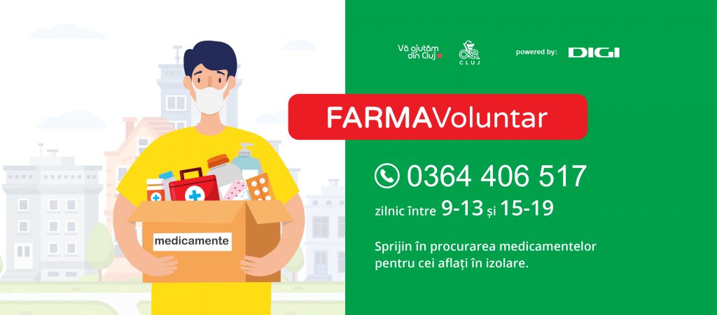 Voluntari duc medicamente la clujenii aflaţi în izolare