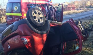 Maşină răsturnată în Mociu