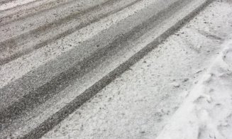 Ninsoarea nu s-a oprit. Cum se circulă pe strada Primăverii din Cluj-Napoca la ora 11?