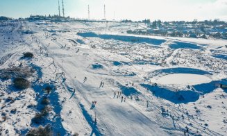 Clujenii au invadat pârtia de pe Feleac. Imagini din dronă