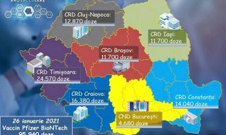 România a primit o nouă tranșă de vaccinuri Pfizer/BioNTech. La Cluj au fost aduse aproape 13.000 de doze