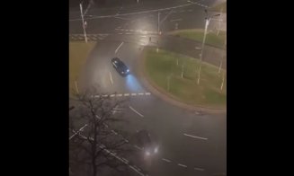 Șofer teribilist pe străzile Clujului. Drifturi ilegale în miez de noapte