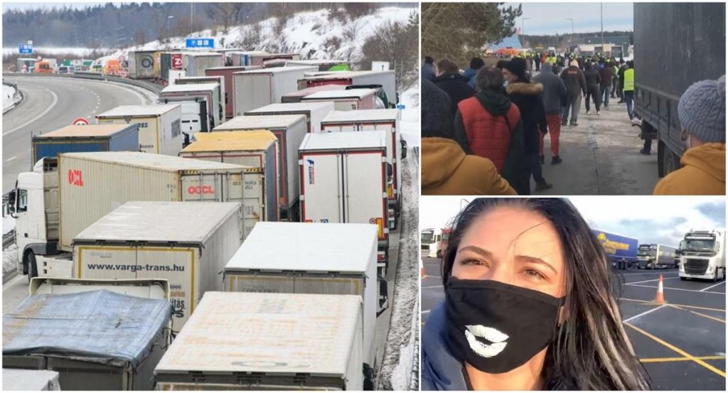 Sute de șoferi de TIR, mulți dintre ei români, umiliți la intrare în Germania: "De ce suntem tratați așa?”