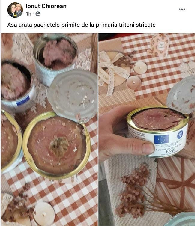 ANCHETĂ în cazul conservelor stricate primite de nevoiașii dintr-o comună clujeană. Ce spune primarul