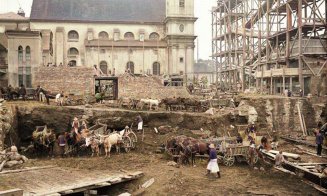Construcția Palatului Sebestyén, de pe actuala stradă Universității