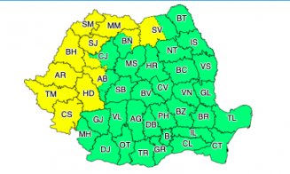 Cod galben de ninsori şi ploi începând de astăzi de la ora 16:00