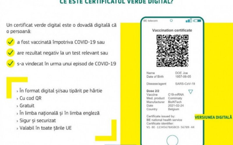 Cum se va obține adeverința electronică verde