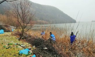 Angajații Apelor Române au curățat lacul Gilău și Someșul