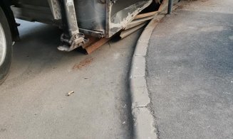Viraj ratat pe Agricultorilor în Cluj-Napoca. O stradă prea mică pentru un tir aşa de mare