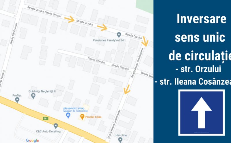 Inversarea sensului unic pe două străzi din Cluj-Napoca