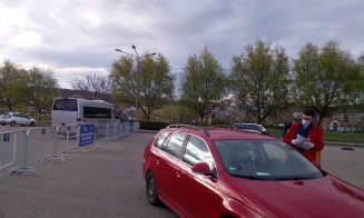 Pustiu la centrul de vaccinare drive-through de la Cluj-Napoca, cu două ore înainte de închidere