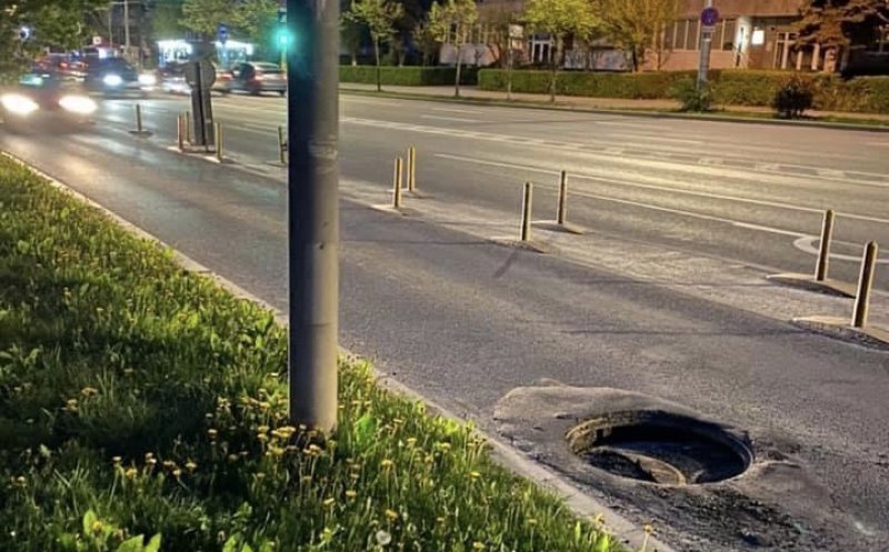 Canal fără capac pe străzile "smart" din Cluj. Ce soluție rapidă a găsit Primăria