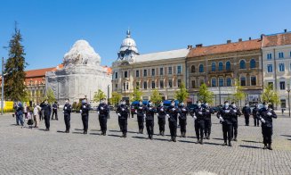 Cum a fost sărbătorită Ziua Europei la Cluj. Muzică militară și baloane colorate în Piața Unirii