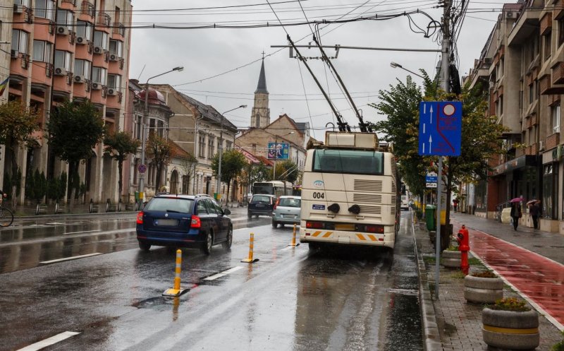 Lucrări pe 21 Decembrie,  între Cuza Vodă și strada Regele Ferdinand
