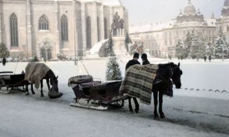 Sanie pe post de taxi, în centrul Clujului