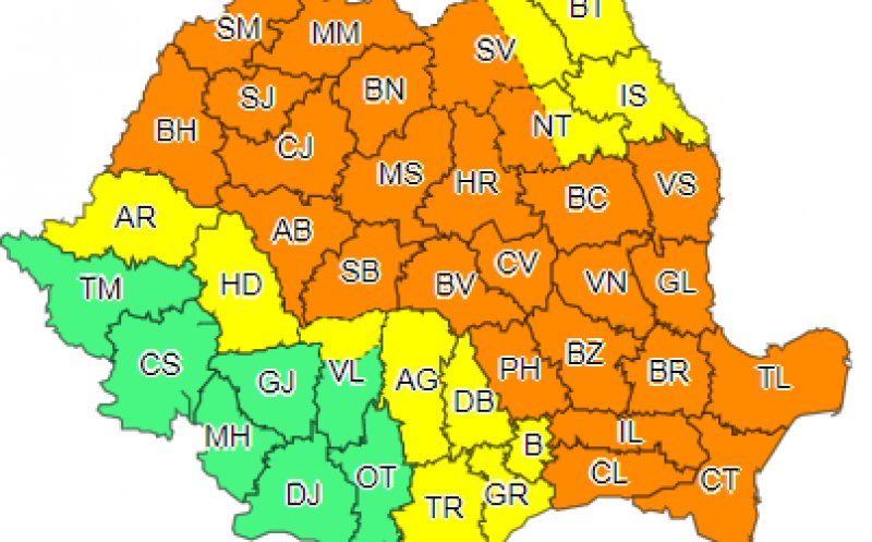 Revin furtunile la Cluj! Cod PORTOCALIU de ploi abundente