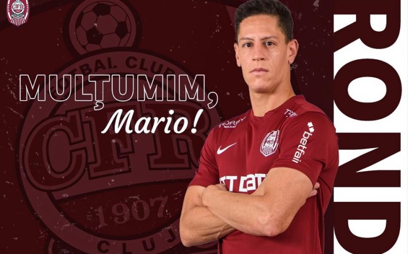 CFR Cluj a anunțat despărțirea de Mario Rondon. Atacantul pleacă din Gruia după o dispută cu Marius Șumudică