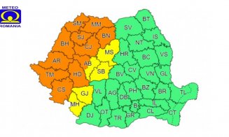 Cod PORTOCALIU de instabilitate atmosferică deosebit de accentuată pentru județul Cluj: vijelii puternice, ploi torențiale