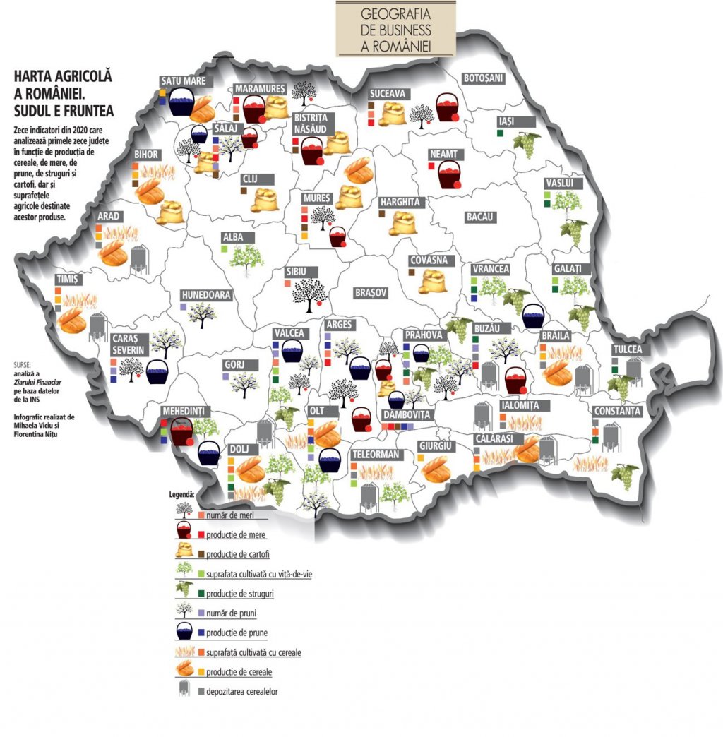 Cum arată harta agricolă a României. Punctul forte al județului Cluj