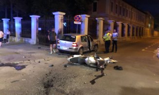 ACCIDENT cu victimă în Cluj-Napoca. Un motociclist a fost lovit de un autoturism