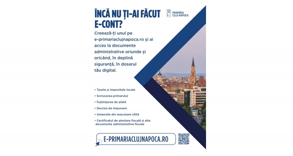 E-cont – Dosarul digital al cetățeanului pe e-primariaclujnapoca.ro