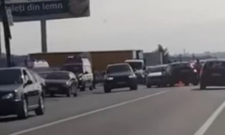Accident înainte de Gilău, la târgul de mașini