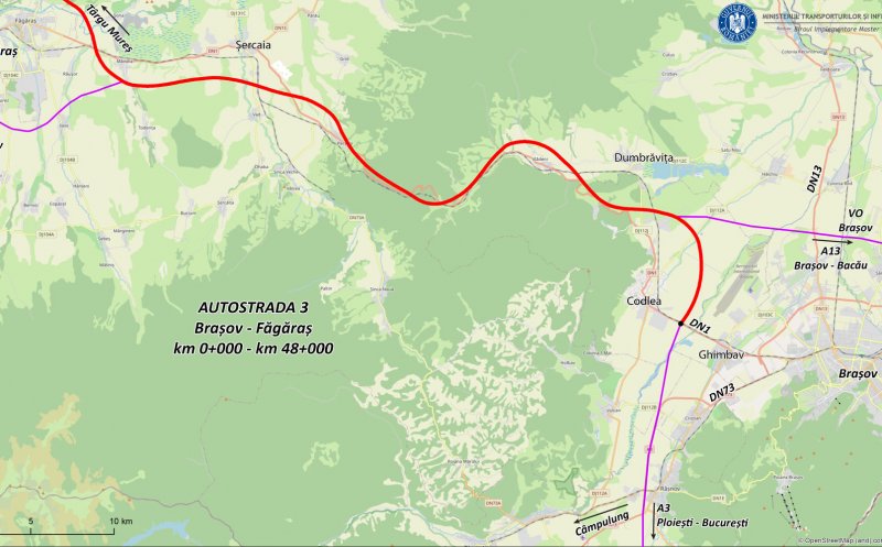 A fost semnat contractul pentru proiectarea autostrăzii Brașov - Făgăraș