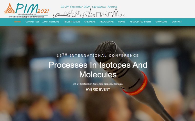 Conferinţa Internaţională Procese Izotopice şi Moleculare – PIM 2021 la Cluj