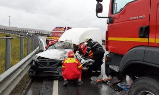 Accident la ieșire de pe A3 în Gilău. Trafic blocat