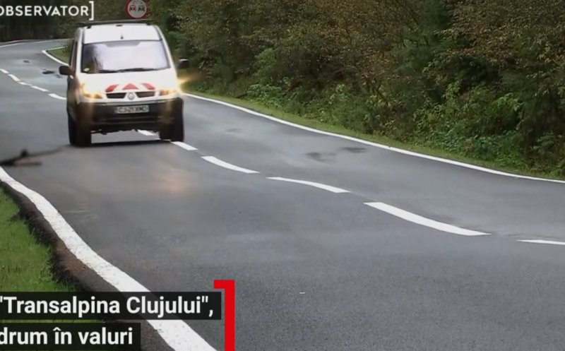 "Transalpina Clujului",  proaspăt asfaltată, plină de denivelări