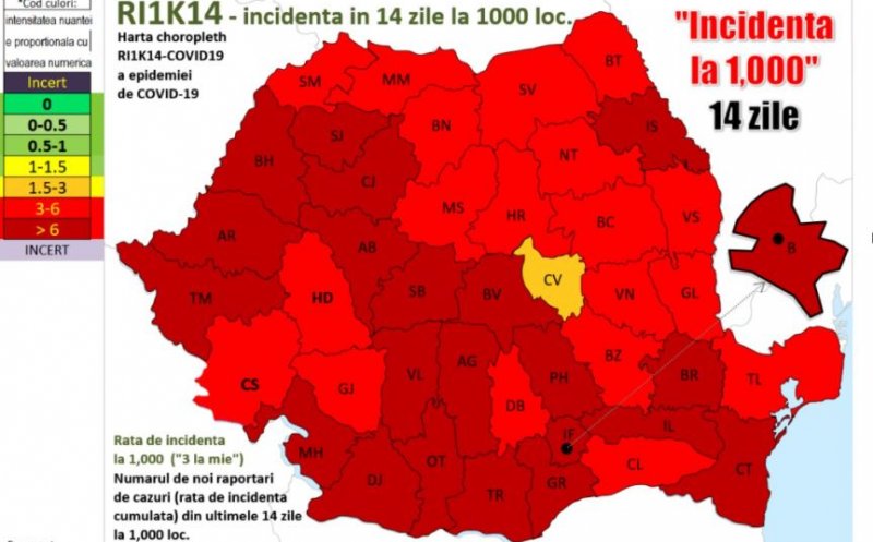 România, înroșită de COVID. Medic: 20.000 de români urmează să moară