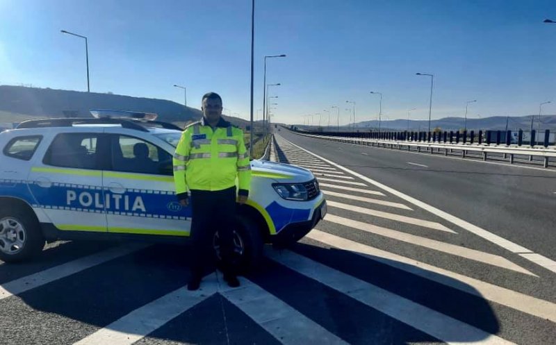 Poliţist din Cluj, în ajutorul un ucrainean rămas fără benzină pe autostradă