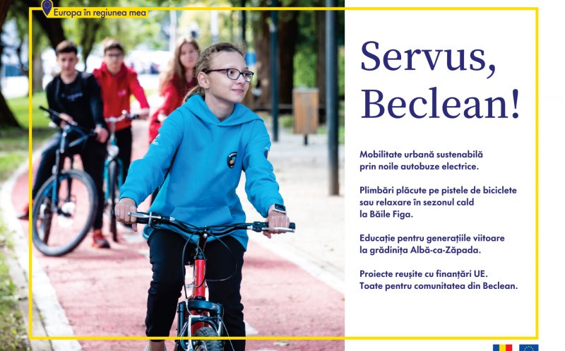 "Europa în regiunea mea”: mobilitate urbană și alte facilități pentru comunitate, create la Beclean cu bani europeni