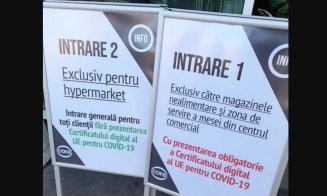 Traseu special pentru nevaccinaţi la un centru comercial din Cluj-Napoca. S-a lăsat cu amenzi