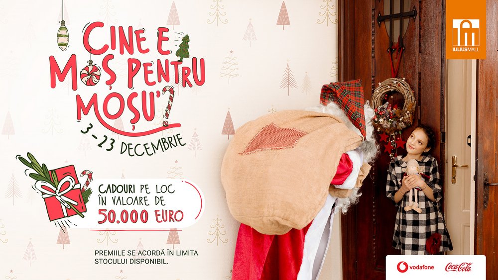 La Iulius Mall Cluj, câștigi premii pe loc și afli „Cine e moș pentru Moșu’?”